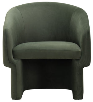 Safavieh Susie Barrel Back Accent Chair Curved Upholstered Wood Frame for Living Room Green SFV4781G