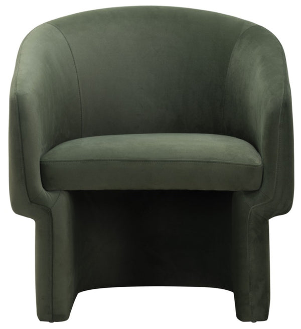 Safavieh Susie Barrel Back Accent Chair Curved Upholstered Wood Frame for Living Room Green SFV4781G