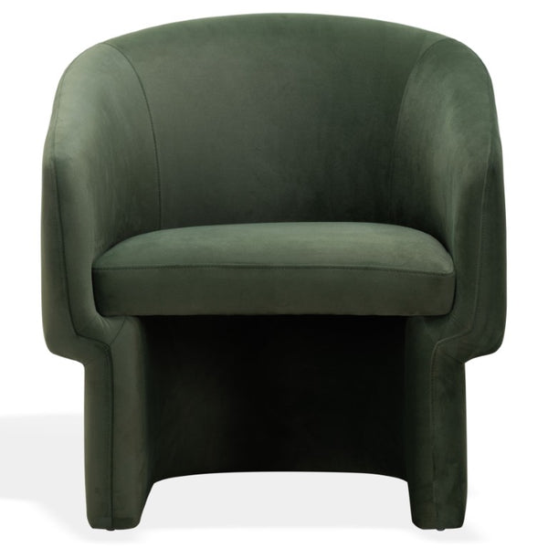 Safavieh Susie Barrel Back Accent Chair Curved Upholstered Wood Frame for Living Room Green SFV4781G