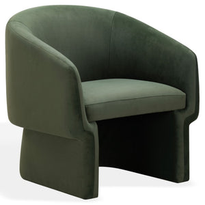 Safavieh Susie Barrel Back Accent Chair Curved Upholstered Wood Frame for Living Room Green SFV4781G