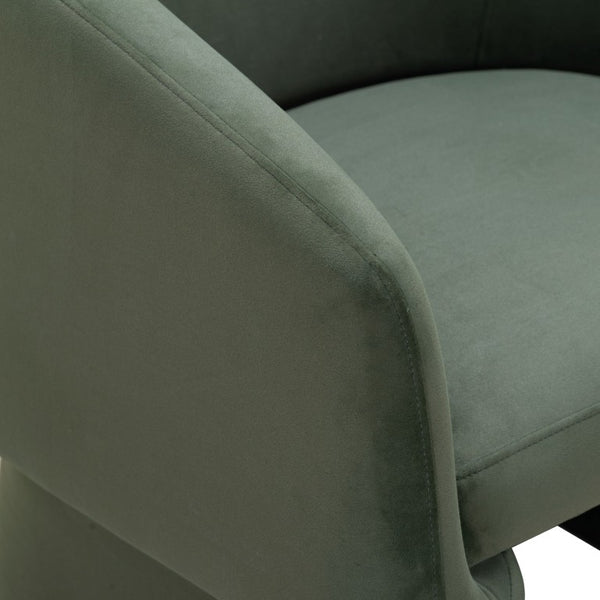 Safavieh Susie Barrel Back Accent Chair Curved Upholstered Wood Frame for Living Room Green SFV4781G