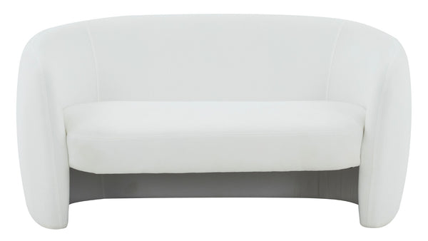 Safavieh ZHAO Boucle Curved Loveseat - Modern Sophistication and Comfort for Your Stylish Living Space White SFV4783A