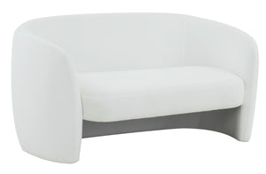 Safavieh ZHAO Boucle Curved Loveseat - Modern Sophistication and Comfort for Your Stylish Living Space White SFV4783A