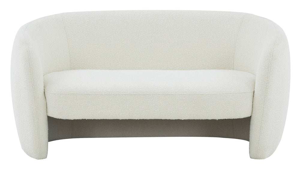 Safavieh ZHAO Boucle Curved Loveseat - Modern Sophistication and Comfort for Your Stylish Living Space Ivory SFV4783B