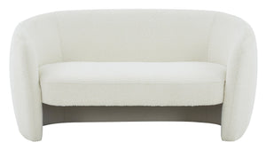 Safavieh ZHAO Boucle Curved Loveseat - Modern Sophistication and Comfort for Your Stylish Living Space Ivory SFV4783B