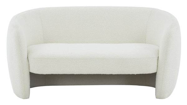 Safavieh ZHAO Boucle Curved Loveseat - Modern Sophistication and Comfort for Your Stylish Living Space Ivory SFV4783B