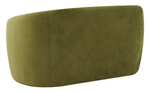 Safavieh ZHAO Boucle Curved Loveseat - Modern Sophistication and Comfort for Your Stylish Living Space Olive Green SFV4783C