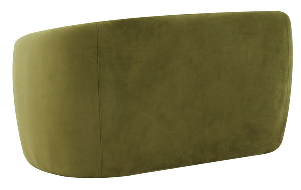 Safavieh ZHAO Boucle Curved Loveseat - Modern Sophistication and Comfort for Your Stylish Living Space Olive Green SFV4783C