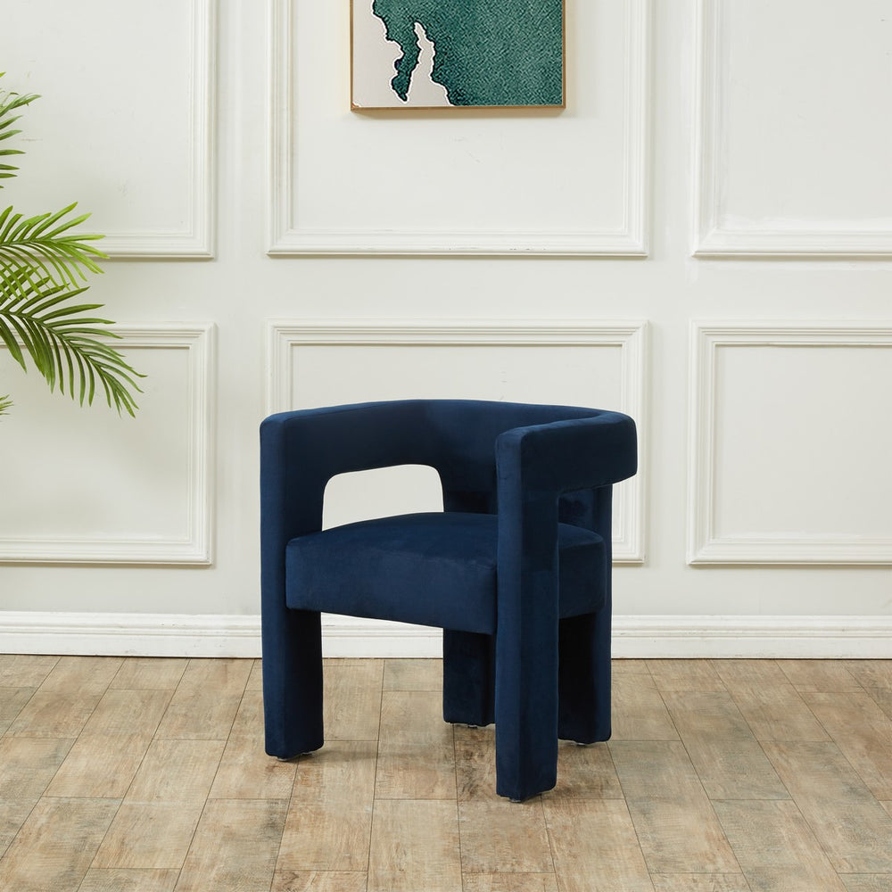 Safavieh Deandre Contemporary Velvet Dining Chair Navy SFV4785D