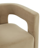 Safavieh Deandre Contemporary Velvet Dining Chair Light Brown SFV4785E