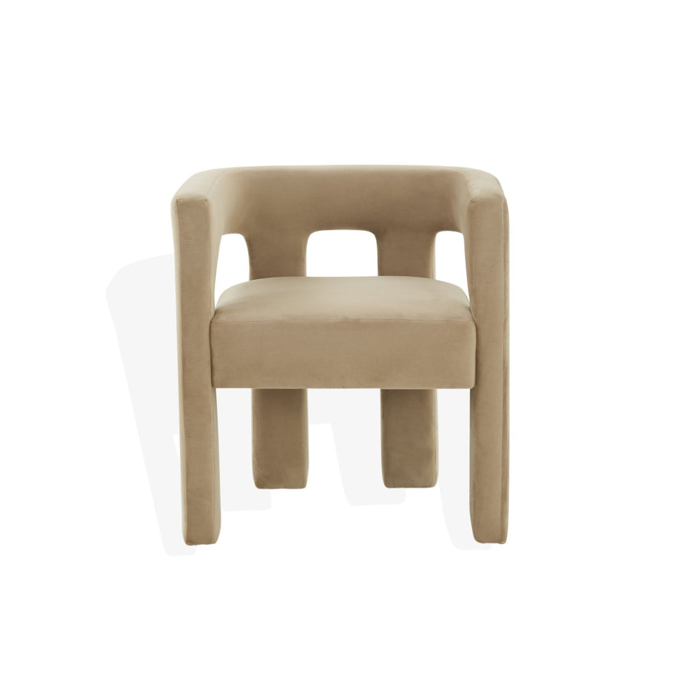 Safavieh DEANDRE Velvet Dining Chair in Light Brown – Modern Comfort & Elegant Design for Any Space SFV4785E