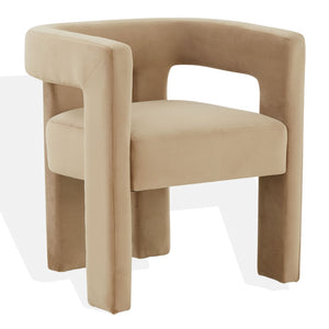 Safavieh DEANDRE Velvet Dining Chair in Light Brown – Modern Comfort & Elegant Design for Any Space SFV4785E