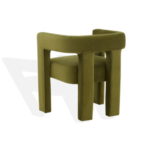 Safavieh Deandre Contemporary Velvet Dining Chair Olive Green SFV4785F