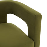 Safavieh Deandre Contemporary Velvet Dining Chair Olive Green SFV4785F