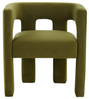 Safavieh Deandre Contemporary Velvet Dining Chair Olive Green SFV4785F