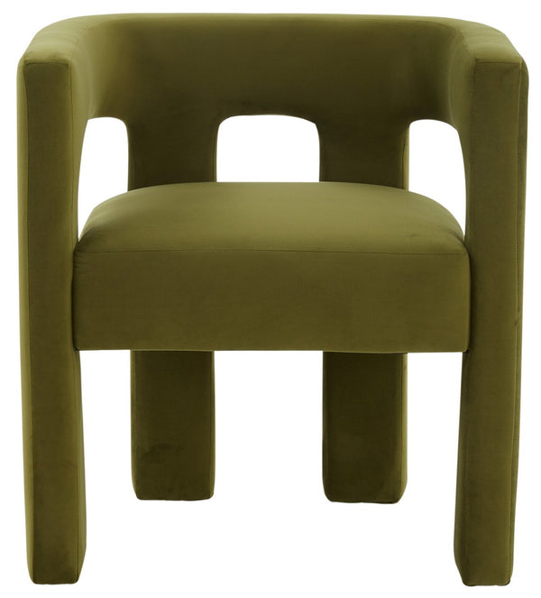 Safavieh Deandre Contemporary Velvet Dining Chair Olive Green SFV4785F