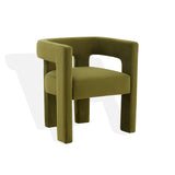 Safavieh Deandre Contemporary Velvet Dining Chair Olive Green SFV4785F