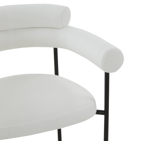 Safavieh JASLENE Curved Back Dining Chair - Modern Elegance with Cushioned Comfort for Any Dining Space White / Black SFV4791A