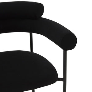 Safavieh JASLENE Curved Back Dining Chair - Modern Elegance with Cushioned Comfort for Any Dining Space Black / Black SFV4791B