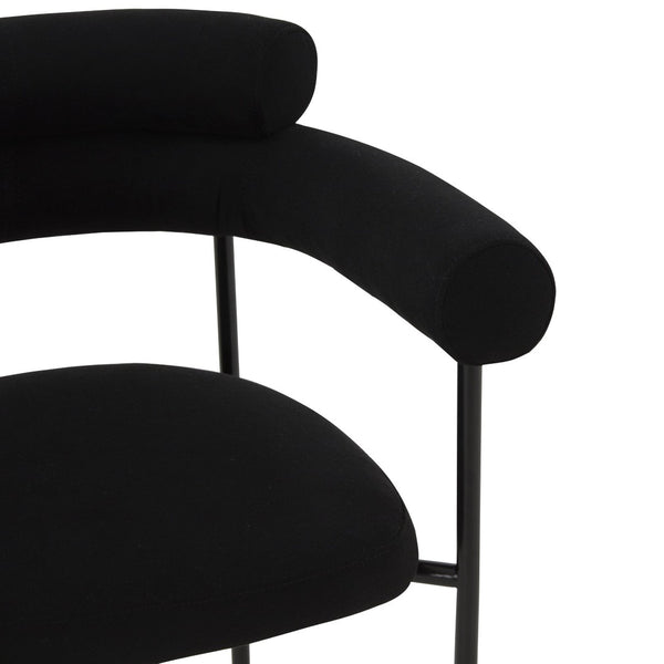 Safavieh JASLENE Curved Back Dining Chair - Modern Elegance with Cushioned Comfort for Any Dining Space Black / Black SFV4791B