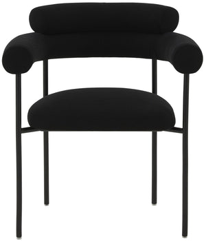 Safavieh JASLENE Curved Back Dining Chair - Modern Elegance with Cushioned Comfort for Any Dining Space Black / Black SFV4791B