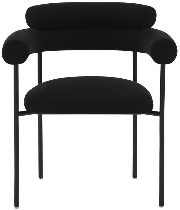 Safavieh JASLENE Curved Back Dining Chair - Modern Elegance with Cushioned Comfort for Any Dining Space Black / Black SFV4791B