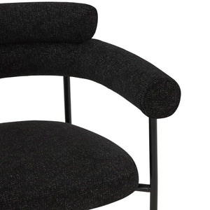 Safavieh JASLENE Curved Back Dining Chair - Modern Elegance with Cushioned Comfort for Any Dining Space Black / White SFV4791C