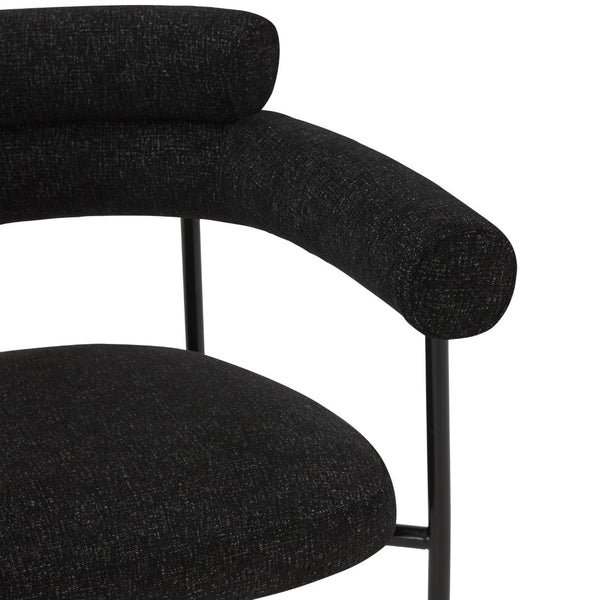 Safavieh JASLENE Curved Back Dining Chair - Modern Elegance with Cushioned Comfort for Any Dining Space Black / White SFV4791C