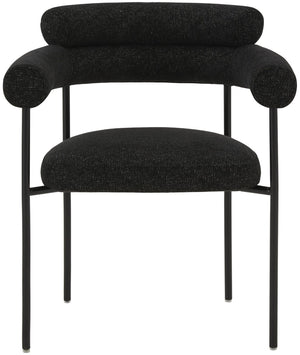 Safavieh JASLENE Curved Back Dining Chair - Modern Elegance with Cushioned Comfort for Any Dining Space Black / White SFV4791C