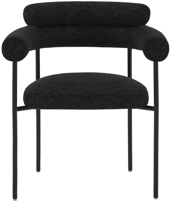 Safavieh JASLENE Curved Back Dining Chair - Modern Elegance with Cushioned Comfort for Any Dining Space Black / White SFV4791C