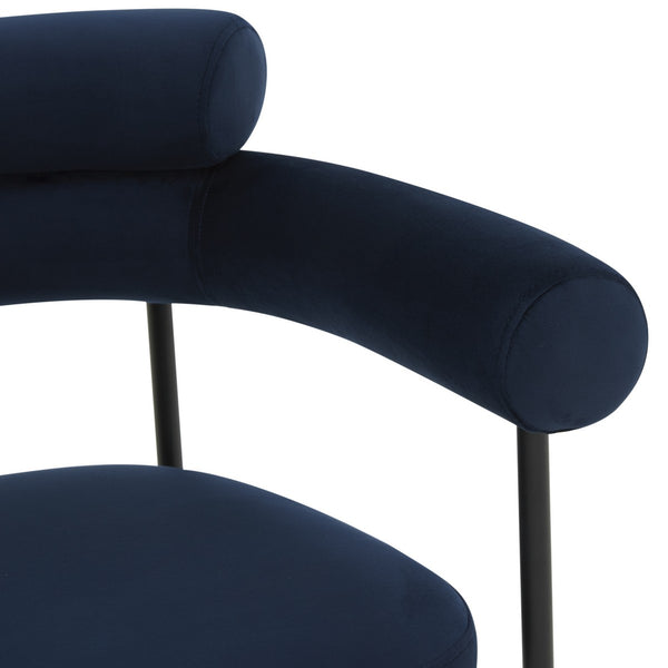 Safavieh Jaslene Curved Back Dining Chair Navy/ Black SFV4791E