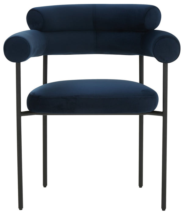 Safavieh Jaslene Curved Back Dining Chair Navy/ Black SFV4791E