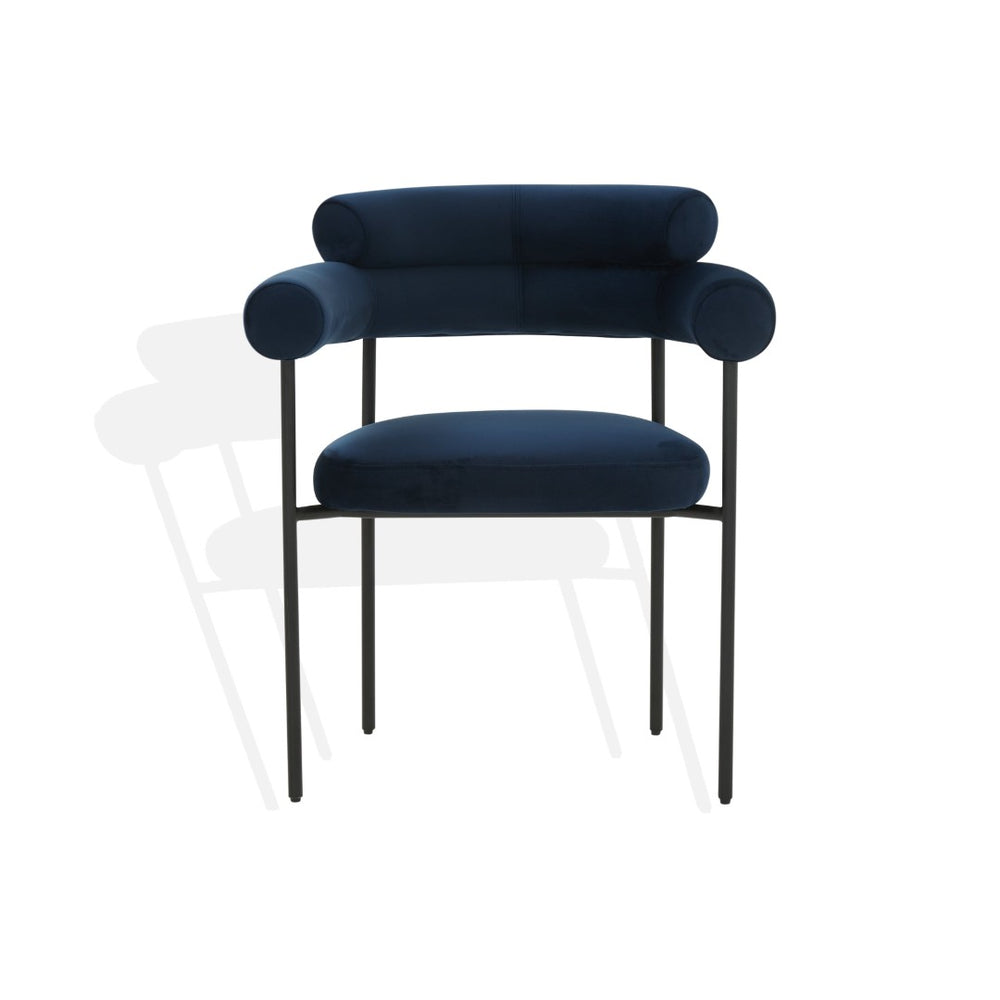 Safavieh JASLENE Curved Back Dining Chair - Comfort Meets Contemporary Design for Your Dining Space Navy / Black SFV4791E