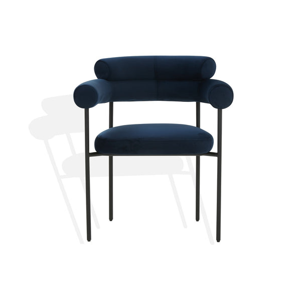 Safavieh Jaslene Curved Back Dining Chair Navy/ Black SFV4791E