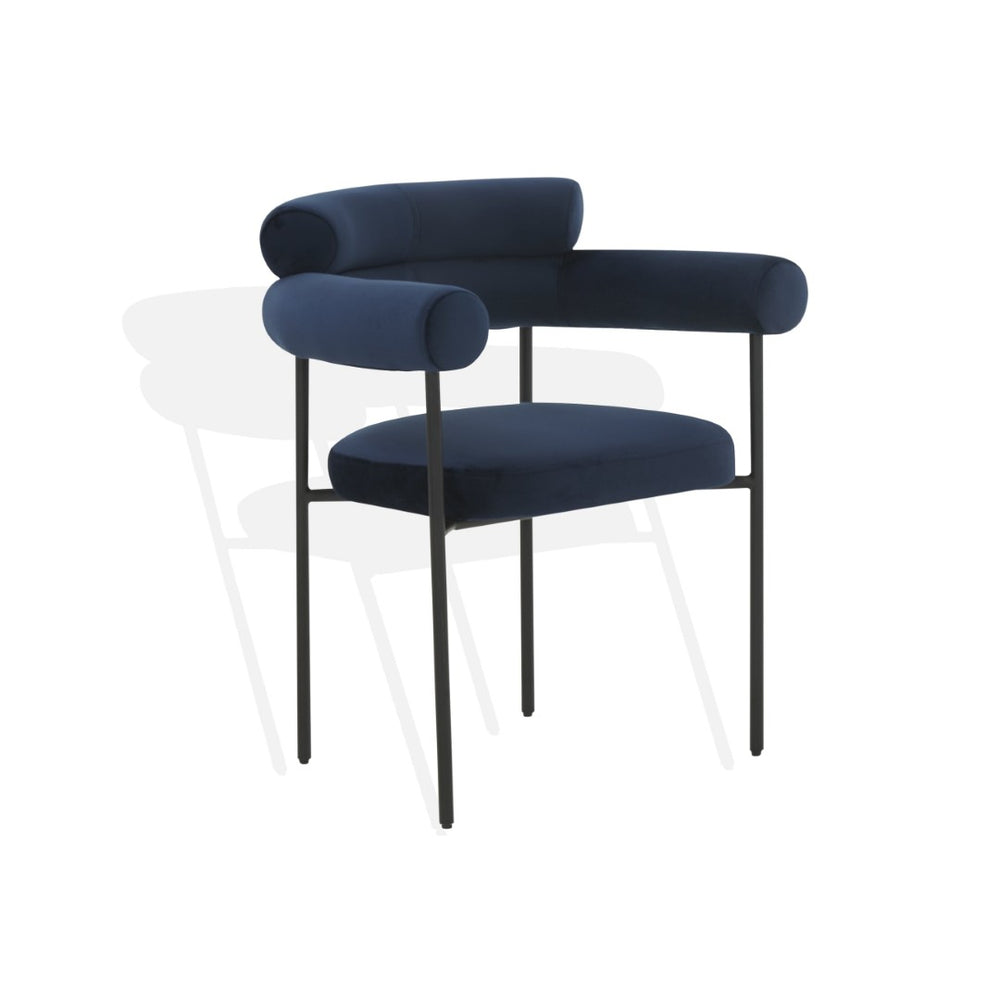 Safavieh JASLENE Curved Back Dining Chair - Comfort Meets Contemporary Design for Your Dining Space Navy / Black SFV4791E
