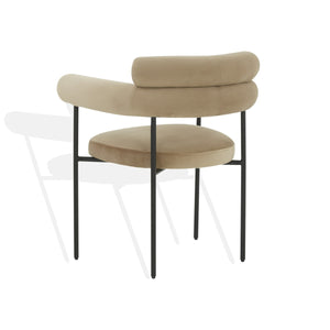 Safavieh Jaslene Curved Back Dining Chair Light Brown / Black SFV4791F