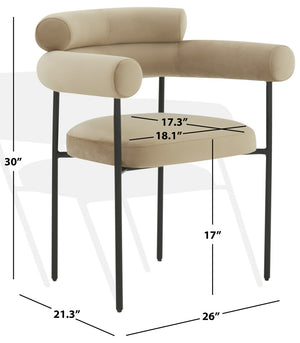 Safavieh Jaslene Curved Back Dining Chair Light Brown / Black SFV4791F