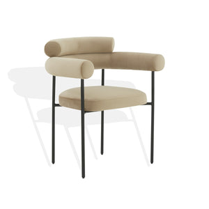 Safavieh Jaslene Curved Back Dining Chair Light Brown / Black SFV4791F