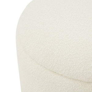 Safavieh MARIABELLA Boucle Ottoman - Modern Drum Design with Elegant Storage for Stylish Living Spaces Ivory SFV4793A
