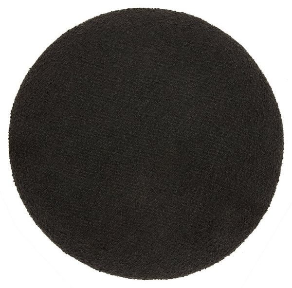 Safavieh MARIABELLA Boucle Ottoman - Modern Drum Design with Elegant Storage for Stylish Living Spaces Black SFV4793B