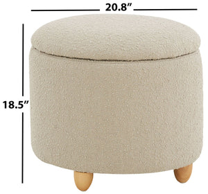 Safavieh Mariabella Boucle Storage Ottoman Oatmeal Wood / Fabric / Foam  SFV4793C