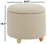 Safavieh Mariabella Boucle Storage Ottoman Oatmeal Wood / Fabric / Foam  SFV4793C