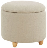 Safavieh Mariabella Boucle Storage Ottoman Oatmeal Wood / Fabric / Foam  SFV4793C