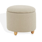 Safavieh Mariabella Boucle Storage Ottoman Oatmeal Wood / Fabric / Foam  SFV4793C