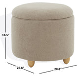 Safavieh Mariabella Faux Shearling  Storage Ottoman Brown / Natural SFV4793E