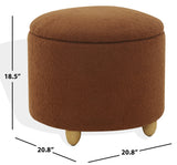 Safavieh Mariabella Faux Shearling  Storage Ottoman Rust / Natural SFV4793F