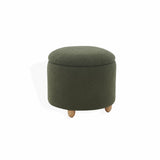 Safavieh Mariabella Faux Shearling  Storage Ottoman Olive Green / Natural SFV4793G