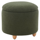 Safavieh Mariabella Faux Shearling  Storage Ottoman Olive Green / Natural SFV4793G