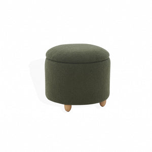 Safavieh Mariabella Faux Shearling  Storage Ottoman Olive Green / Natural SFV4793G