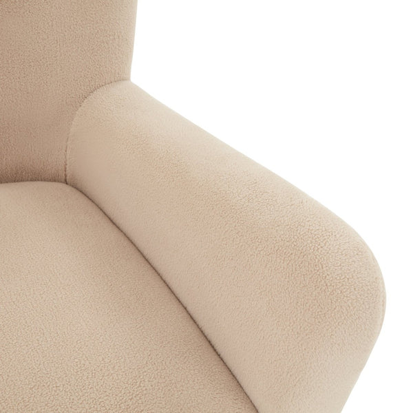 Safavieh CAREY Modern Accent Chair in Plush Faux Shearling - Cozy Tan Upholstery for Elegant Living Spaces SFV4794B